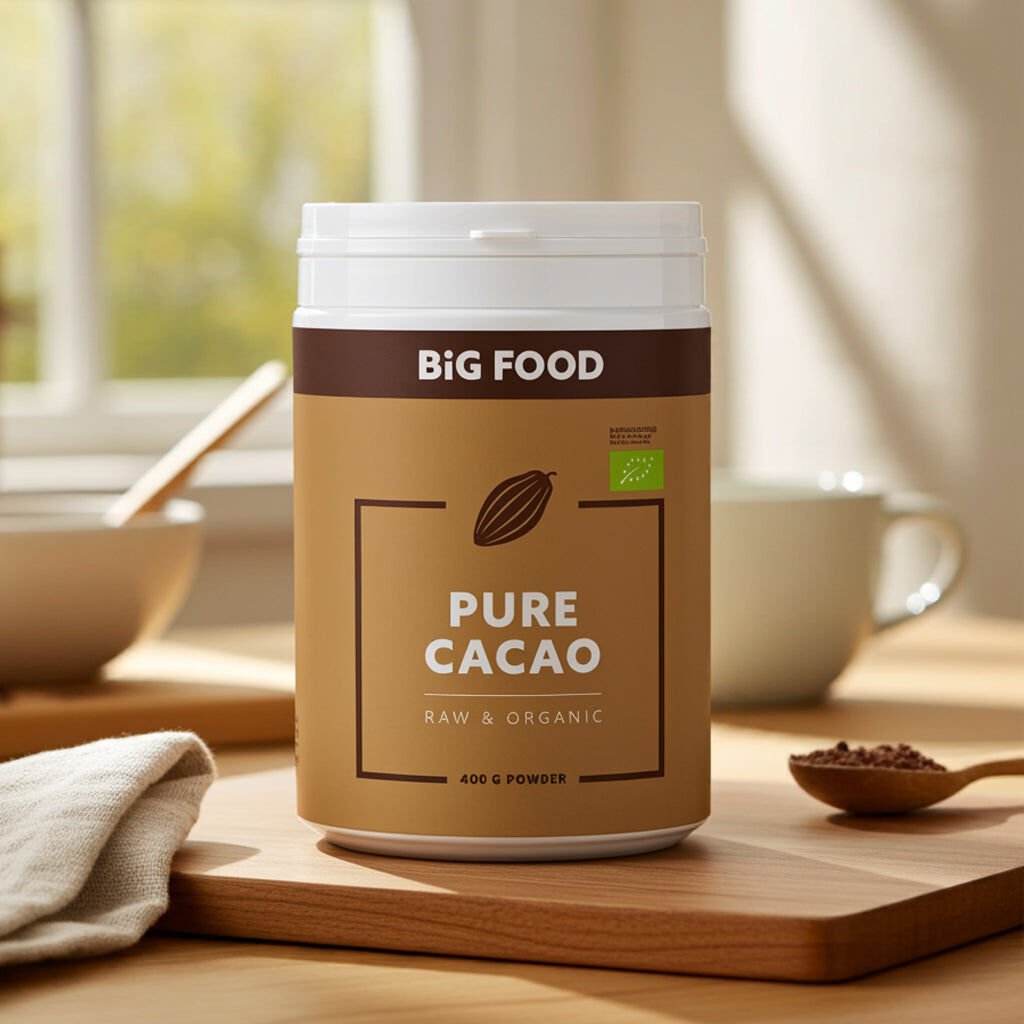 Big Food - Puur cacaopoeder, rauw en biologisch - 400 g
