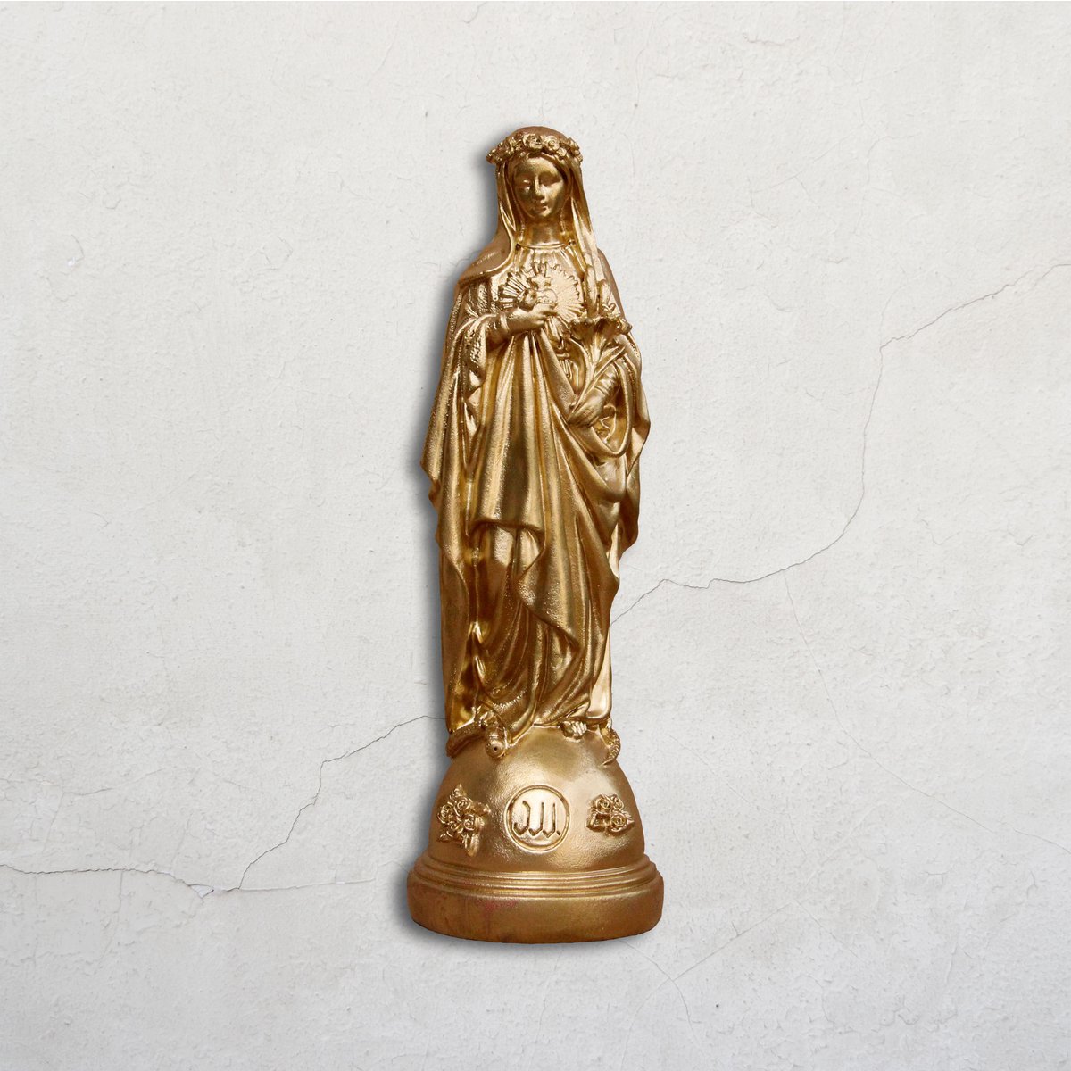 Statuette Mary med blomster
