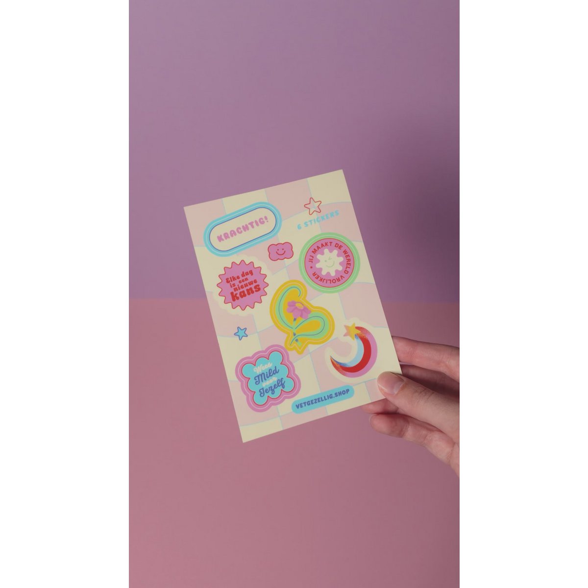 Stickervel ‘Liefde om te Plakken’ – Roze