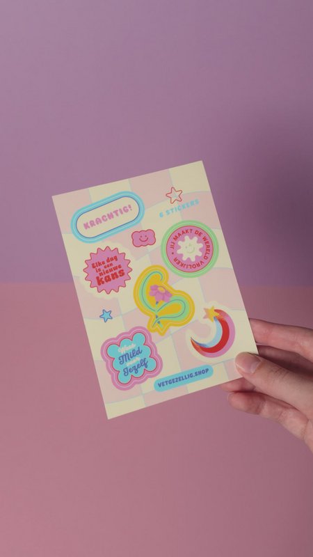 Stickervel ‘Liefde om te Plakken’ – Roze