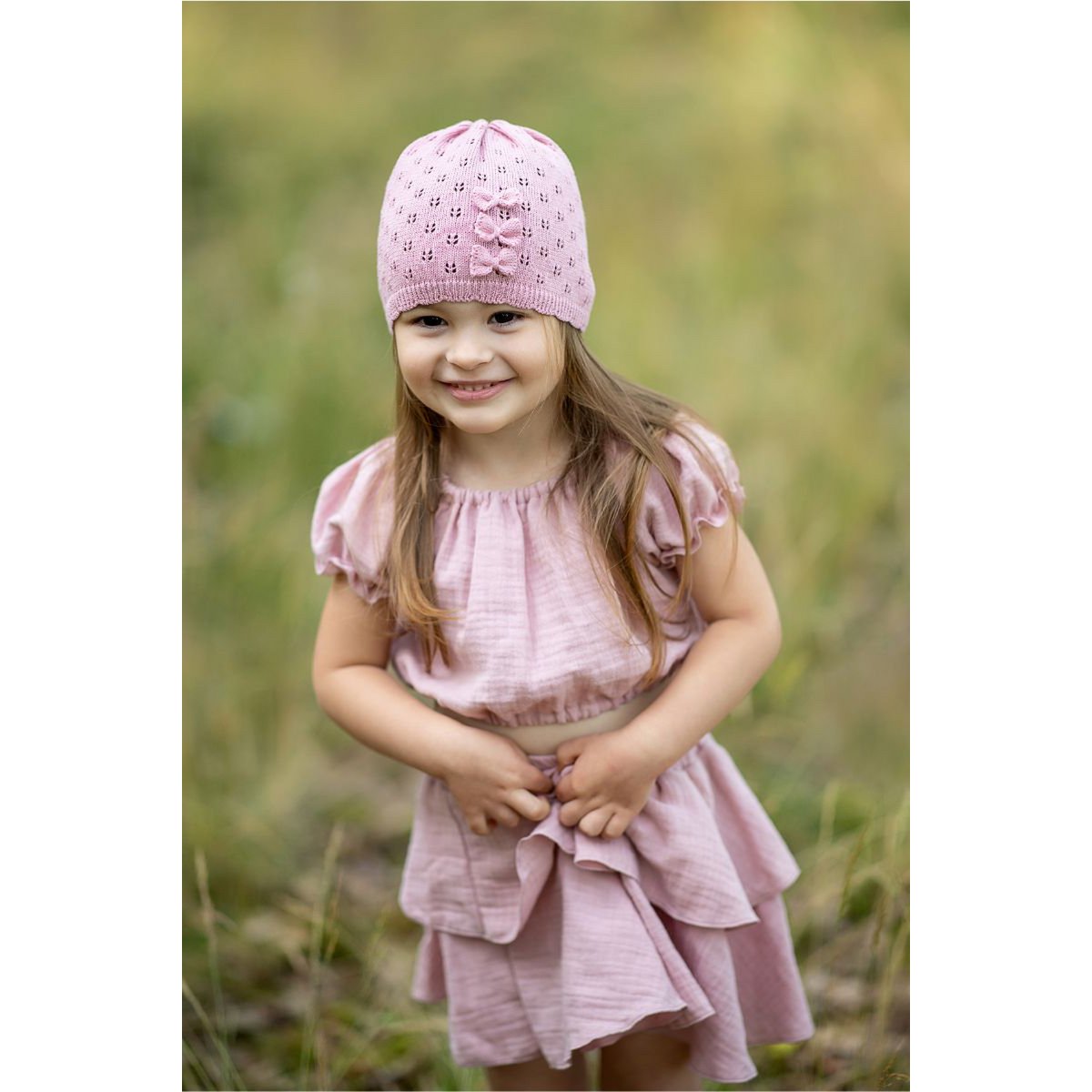 Dziewczęca bluzka ze spódniczką CHARLOTTE PINK