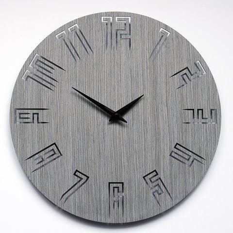 Holz-Wanduhr SPIKE Hellgrau