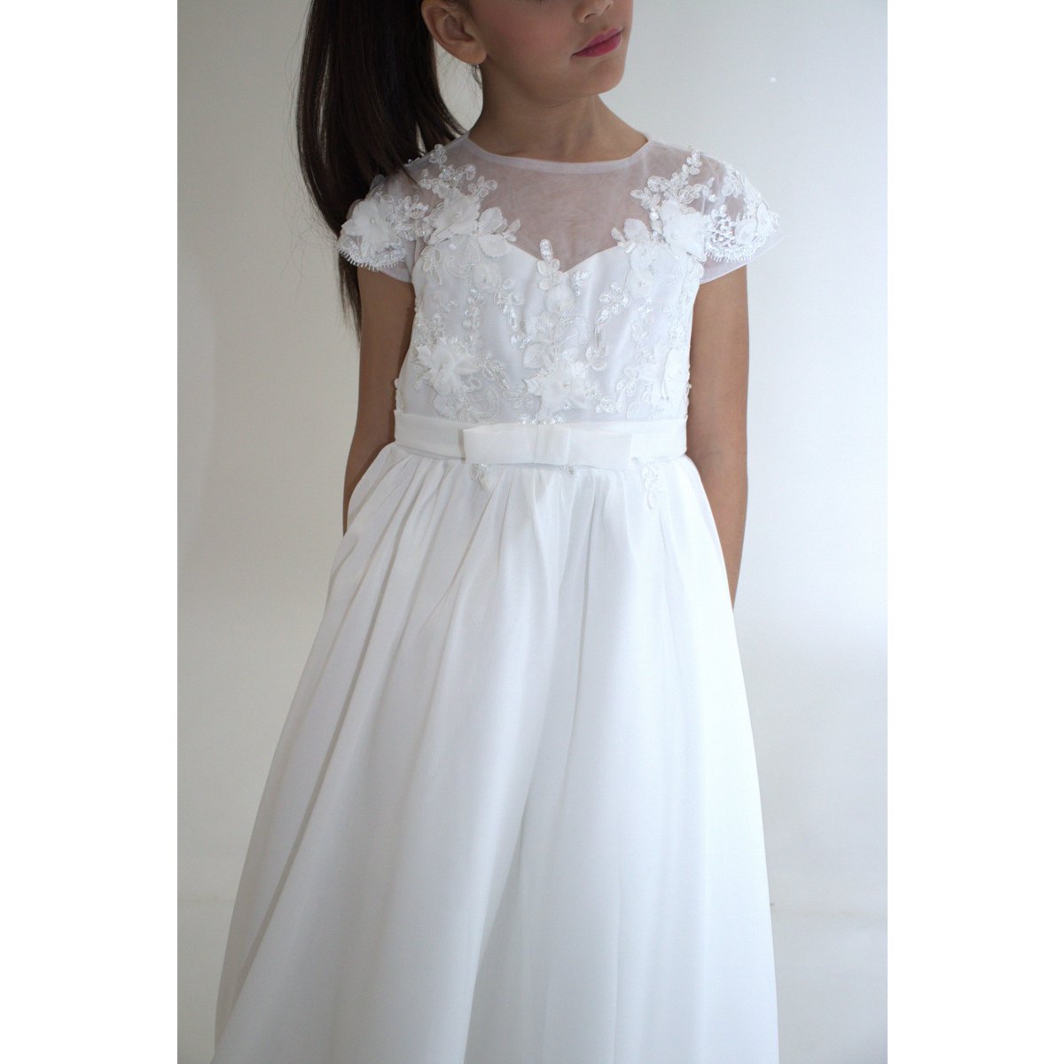 Ceremonial dress JEANNE - White - Size: 130 cm (7/8 years)