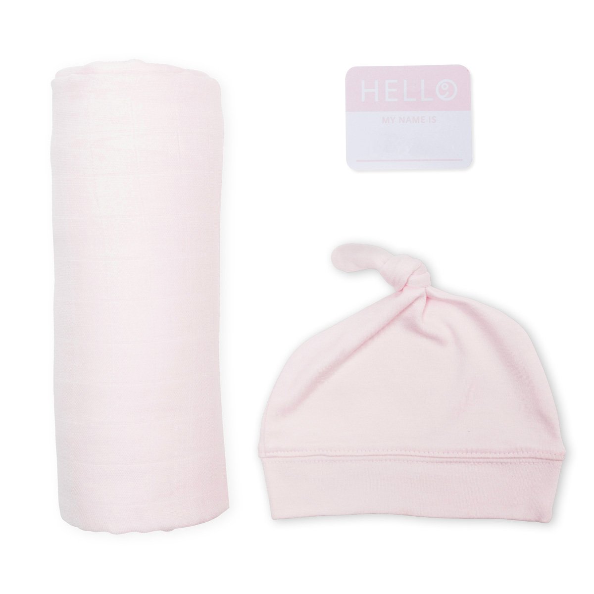 Lulujo Hallo Welt Swaddle & Hat - Pink