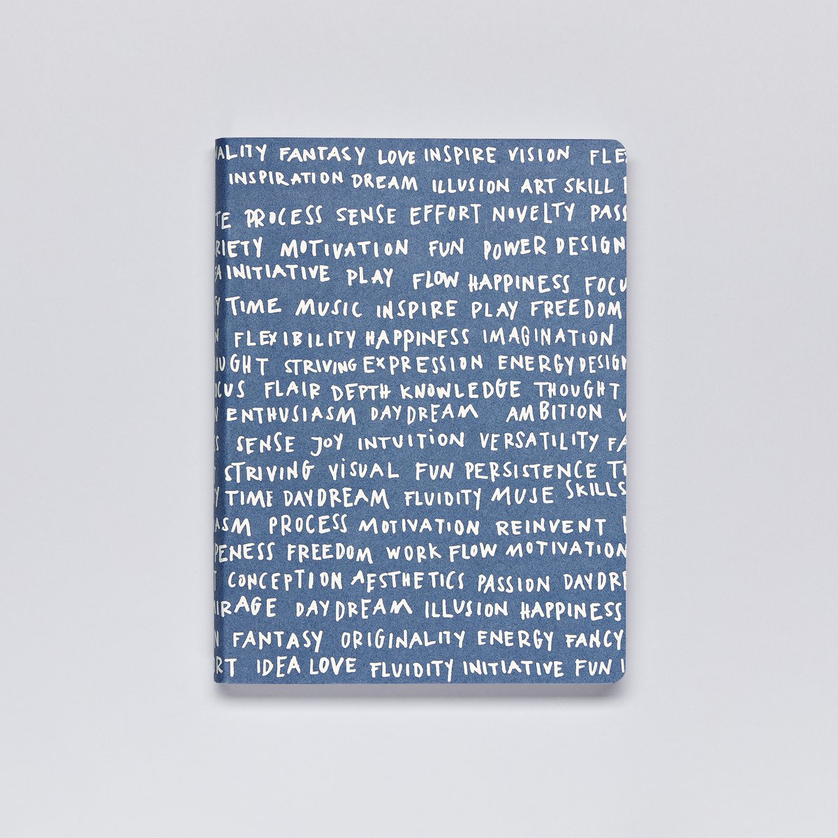 Gry słowne - grafika L | Notatnik A5+ | Dziennik z kropkami | Kropki 3,5mm | 256 ponumerowanych stron | Papier Premium 120g | recyceltes Denim - Materiał | wyprodukowane w Niemczech w sposób zrównoważony