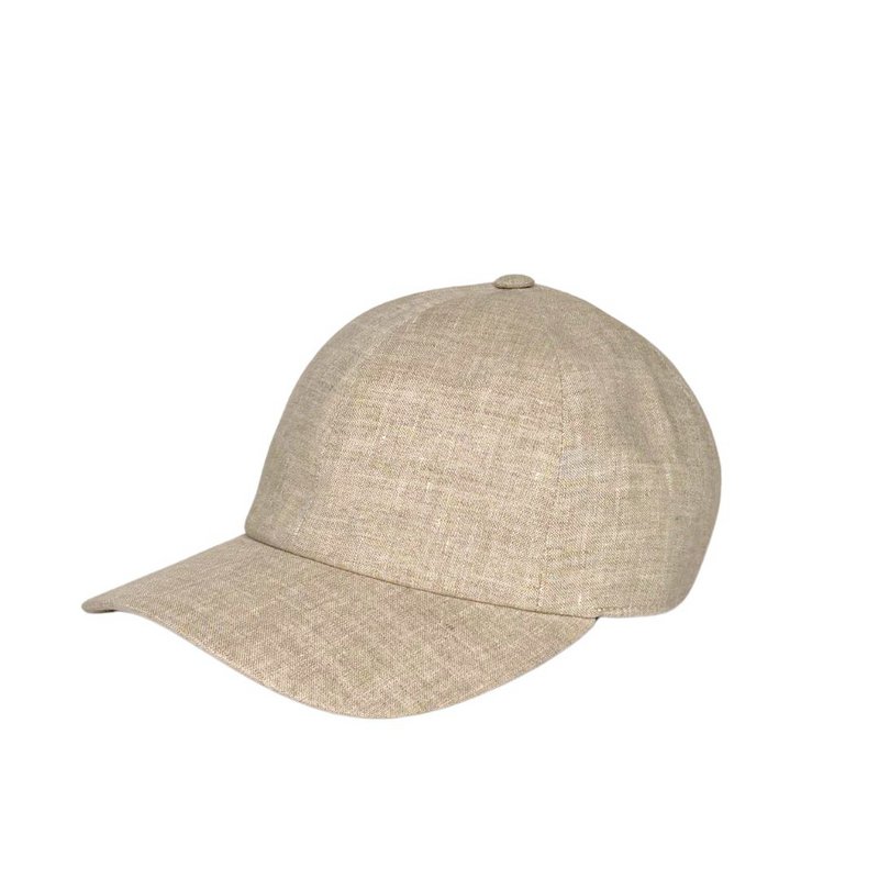 Naturlig linned baseballkasket CacheMio® |Ubleget stof | Uforarbejdet linned