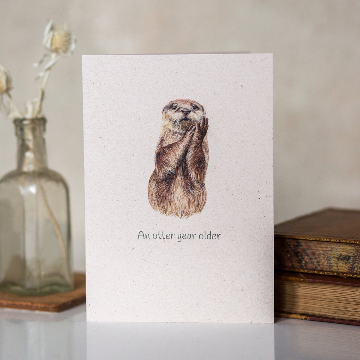 'An otter year older' Eco-friendly Birthday Card