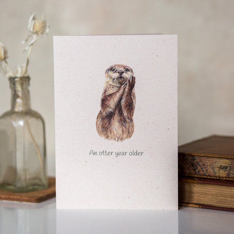 'An otter year older' Eco-friendly Birthday Card