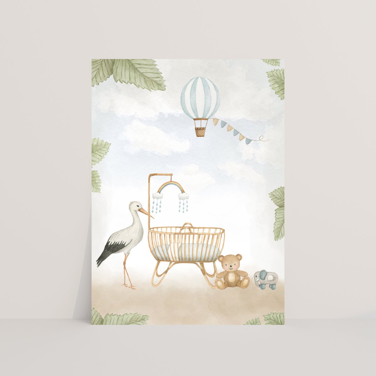 Ansichtkaart baby blauw