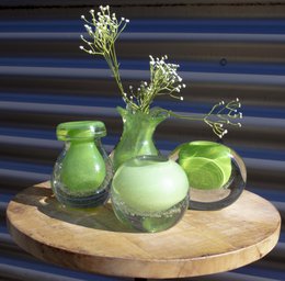 Flad Vase Kiwi - højde 14 cm - Krystal