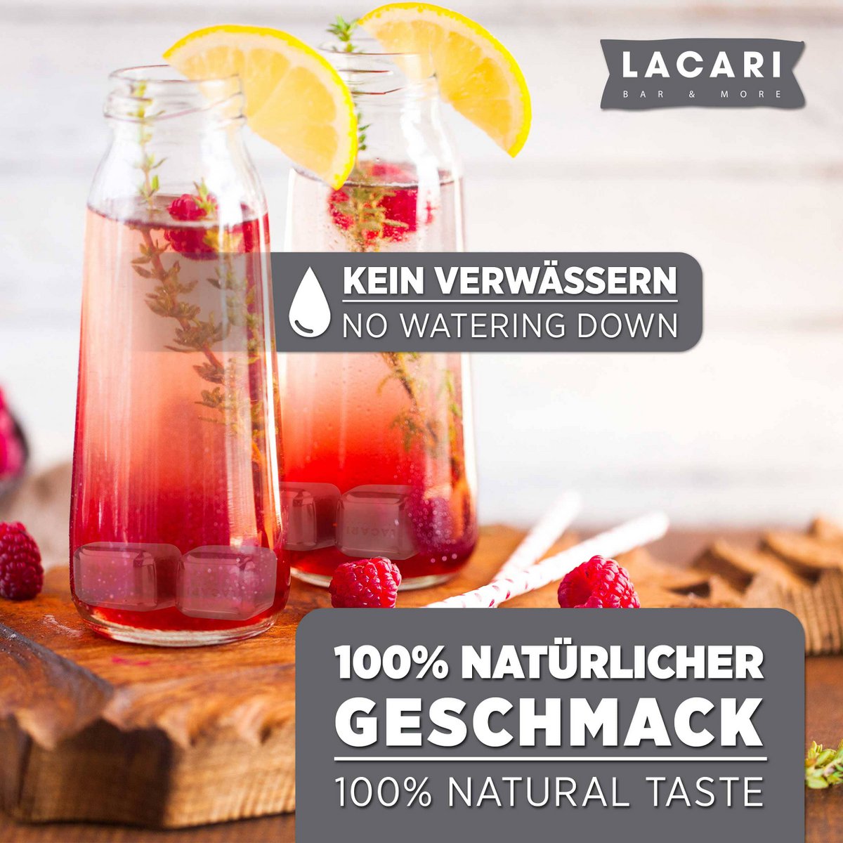 8er Edelstahl Eiswürfel Set | Für kühle Getränke ohne Verwässern