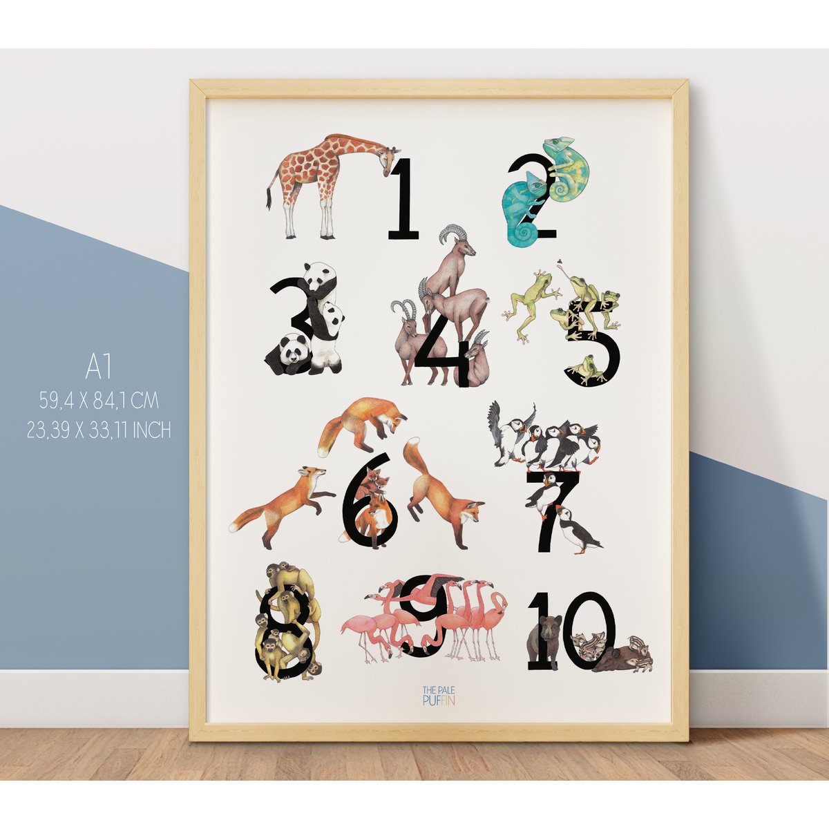 123 poster Animals - A1