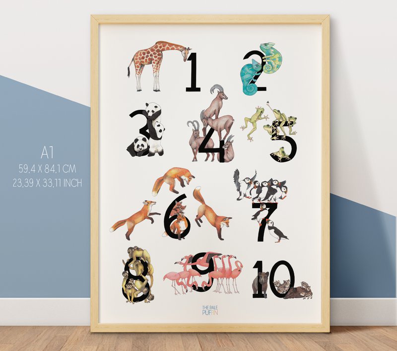 123 Poster Tiere - A1