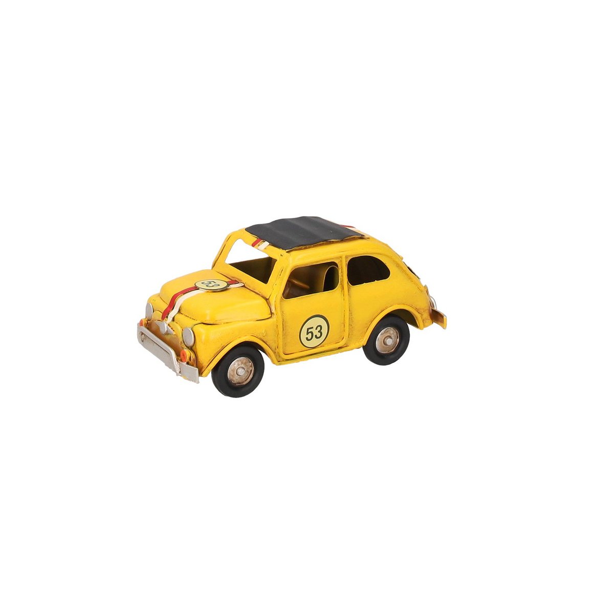 Oldtimer-Modell aus gelbem Blech, 11 x 5 x 4,5 cm