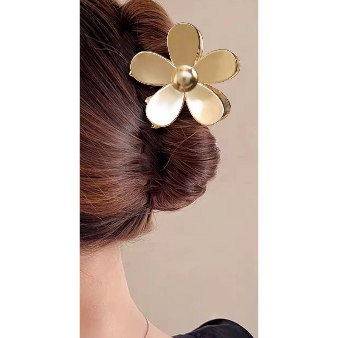 Vivid Flower Claw Metal Hair Clips-Gold & Silver