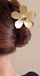 Vivid Flower Claw Metal Hair Clips-Gold & Silver
