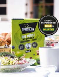 Organiczne musli z kiełkami słonecznika i jabłka