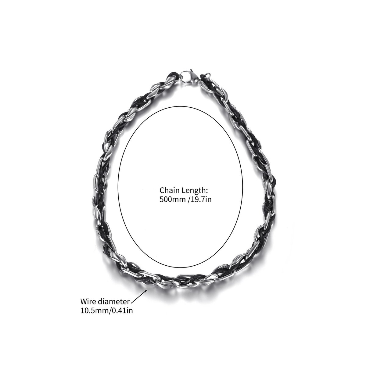 Stainless Steel Braided Chain Necklace