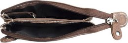 Schlüsselbeutel - Cognac Buffalo Leder mit Reißverschluss intasche
