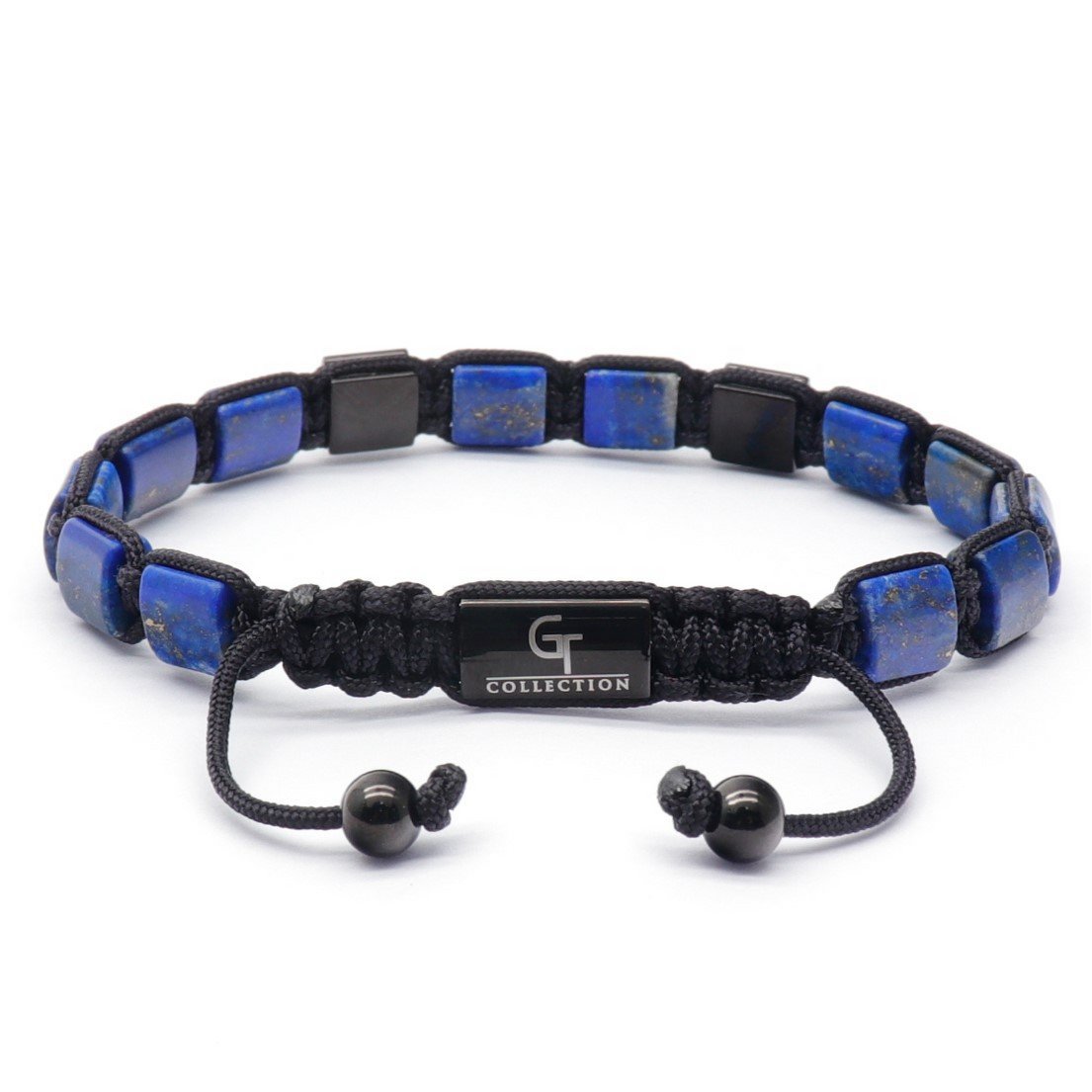 Bracciale da uomo con perle piatte LAPISLAZZULI