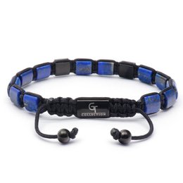 LAPIS LAZULI Armbånd med flad perle til mænd