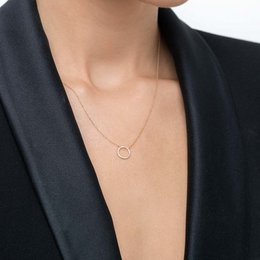 Circle necklace with diamonds, 18K yellow gold
