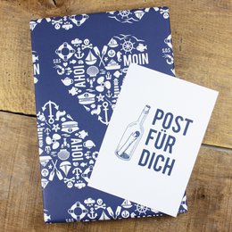 Maritiem inpakpapier Nordic by Heart gemaakt van gerecycled papier