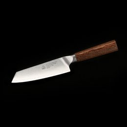 PUMA IP 5.5” Santoku knife, made of Japanese VG-10 Damascus steel with walnut-pakka wood handle