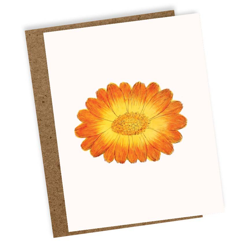 Mini tarjeta de felicitación caléndula