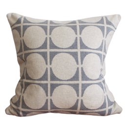 Don Pillow-Cover Grey, Soft Jacquard Cotton Knit