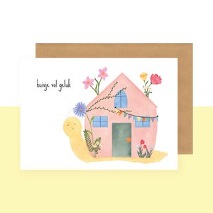 Postkaart - huisje vol geluk