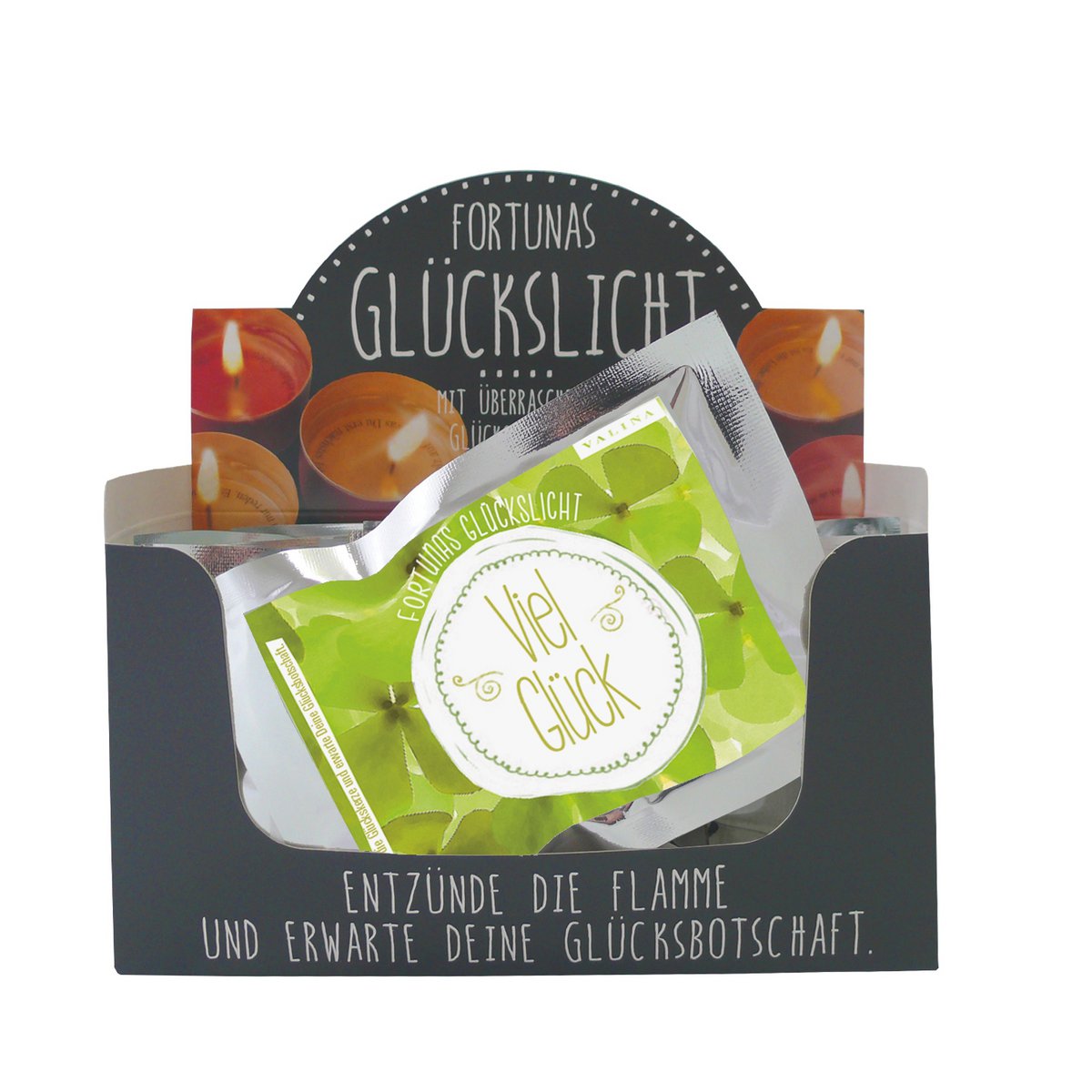 Fortunas Glückslicht / Bild / Glücksklee / Viel Glück / VE 15