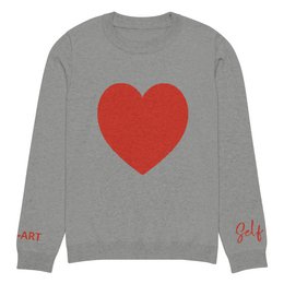 Heart - Strikket sweater med rund hals GRÅ | strikket sweater med rund hals