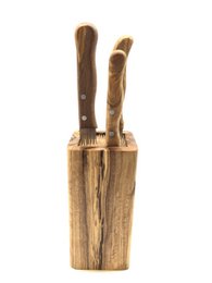 Knife block DESIGN made of olive wood
