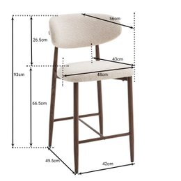 Bar chair Celia Beige Walnut Santi