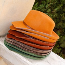 FELT HAT - leather and knit bond, unsewn edge