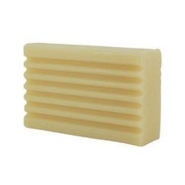 Dishwashing soap with white vinegar and citrus scent, 120g bar. Rectangular yellow bar with ridges, designed for effective cleaning.