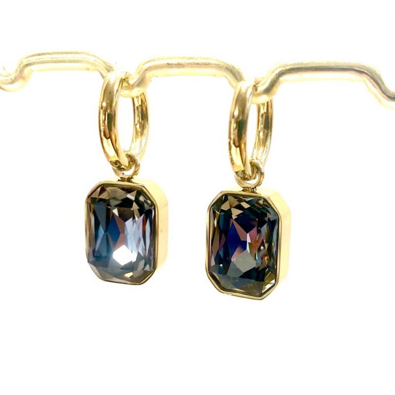 Boucles d'oreilles gris cristal