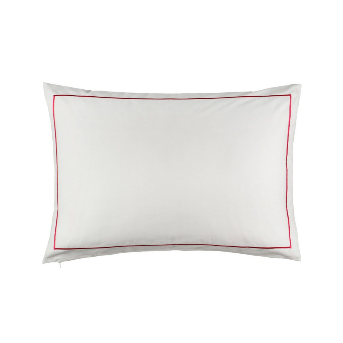 Sateen pillowcase White with cyclamen stitching