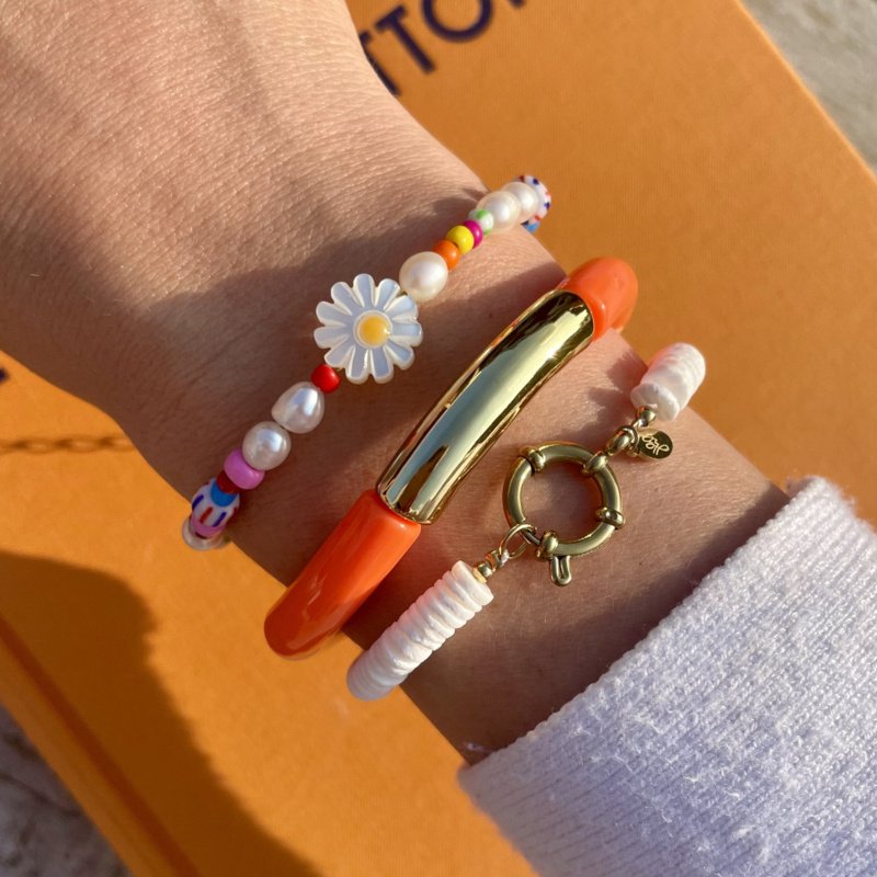 Bracelet | Happy | Flower/Pearls