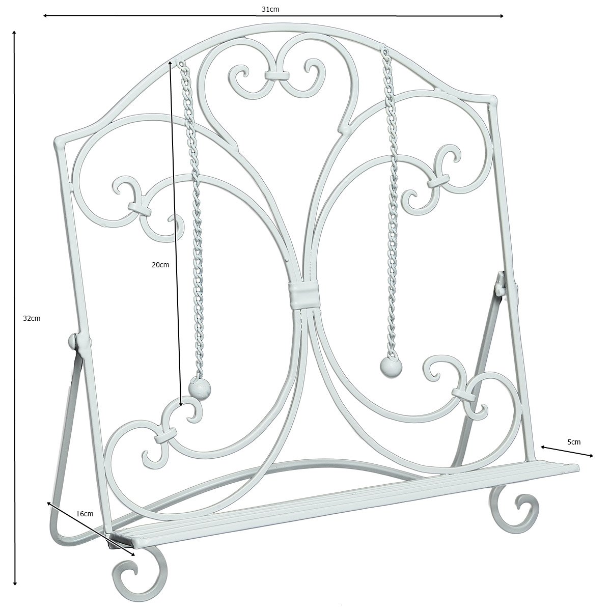 Cookbook stand - white