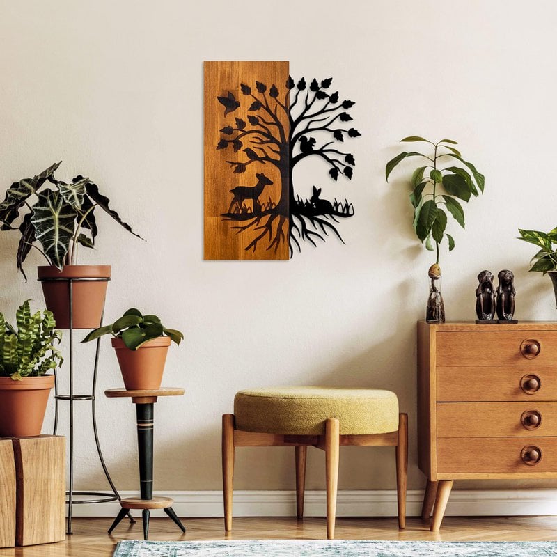 MA-434 Wood metalen muurschildering