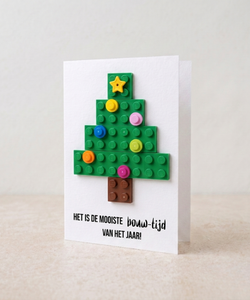 Weihnachtsbaum-Postkarte – Baustein LEGO