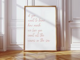 Wenn Sie wissen möchten, wie sehr wir Sie lieben, Poster, nautisches Poster, rosa Ozean-Poster, nautisches Mädchen-Thema, rosa Wellen, Mädchen-Surf-Poster