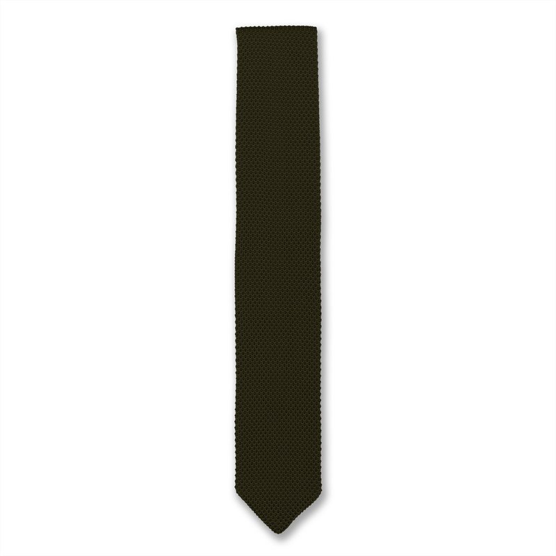 Moss green knitted tie