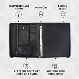 Chemise de conférence Safekeepers - Chemise d'écriture en cuir - Chemise de conférence A4