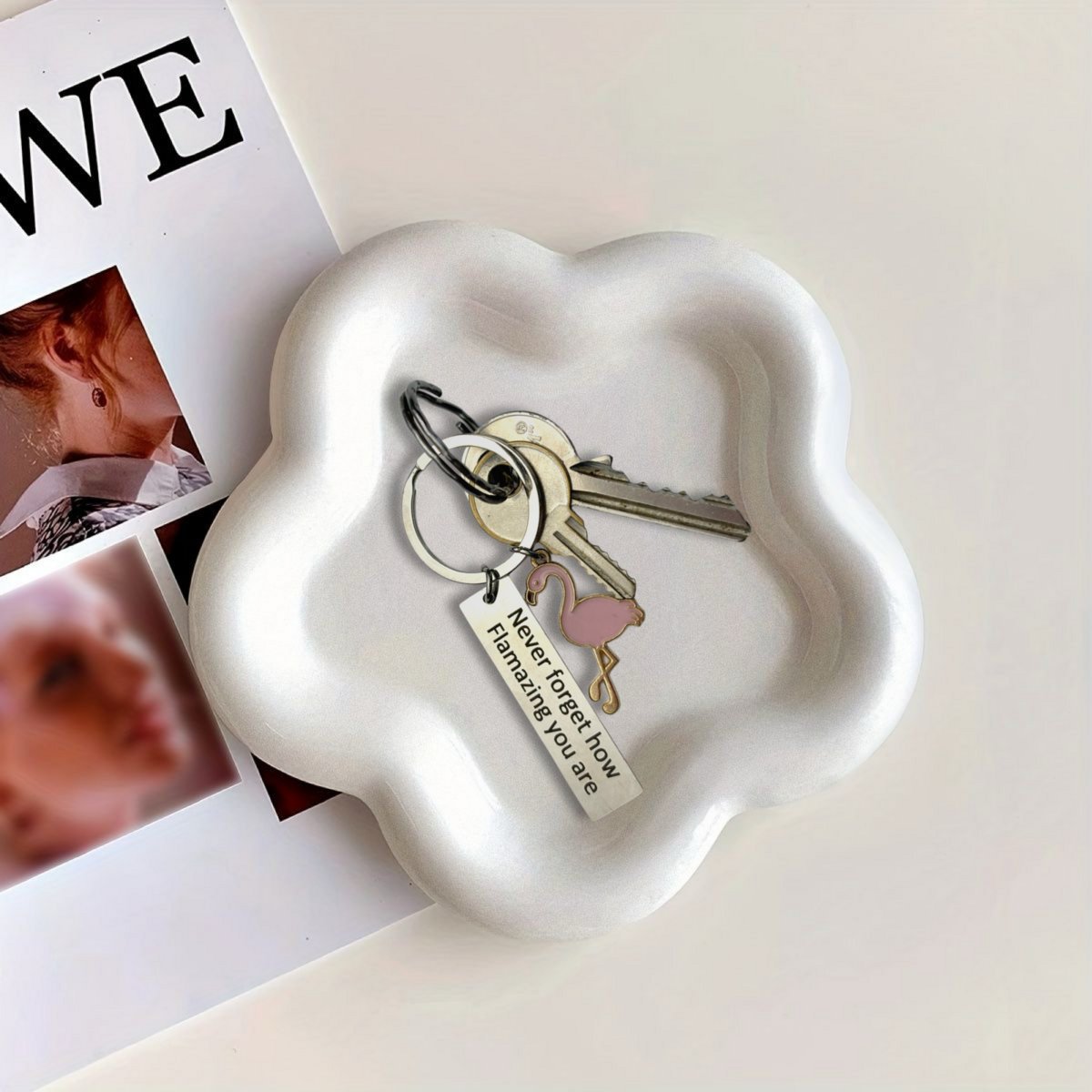 Metalen sleutelhanger ‘Vergeet nooit hoe vlammend je bent’