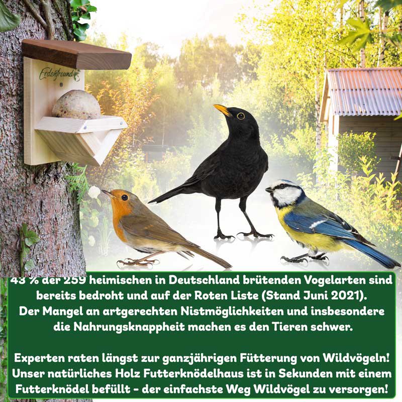 ERDENFREUND® Vogelfutterkasten für Futterknödel