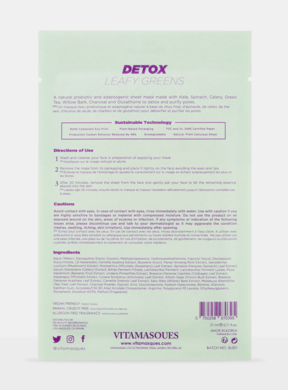 Detox Leafy Greens biologisk nedbrydelig maske