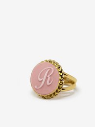 Anillo Cameo Inicial R Rosa